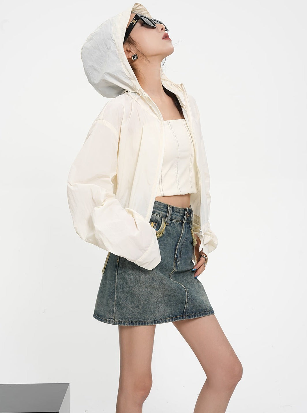 Short Hooded Cardigan Jacket