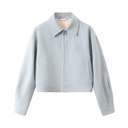Rose Sniper Embroidered Cropped Jacket