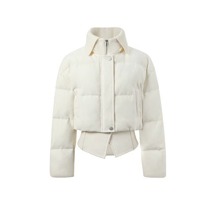 Velvet-Like Ruffle Trim Coat