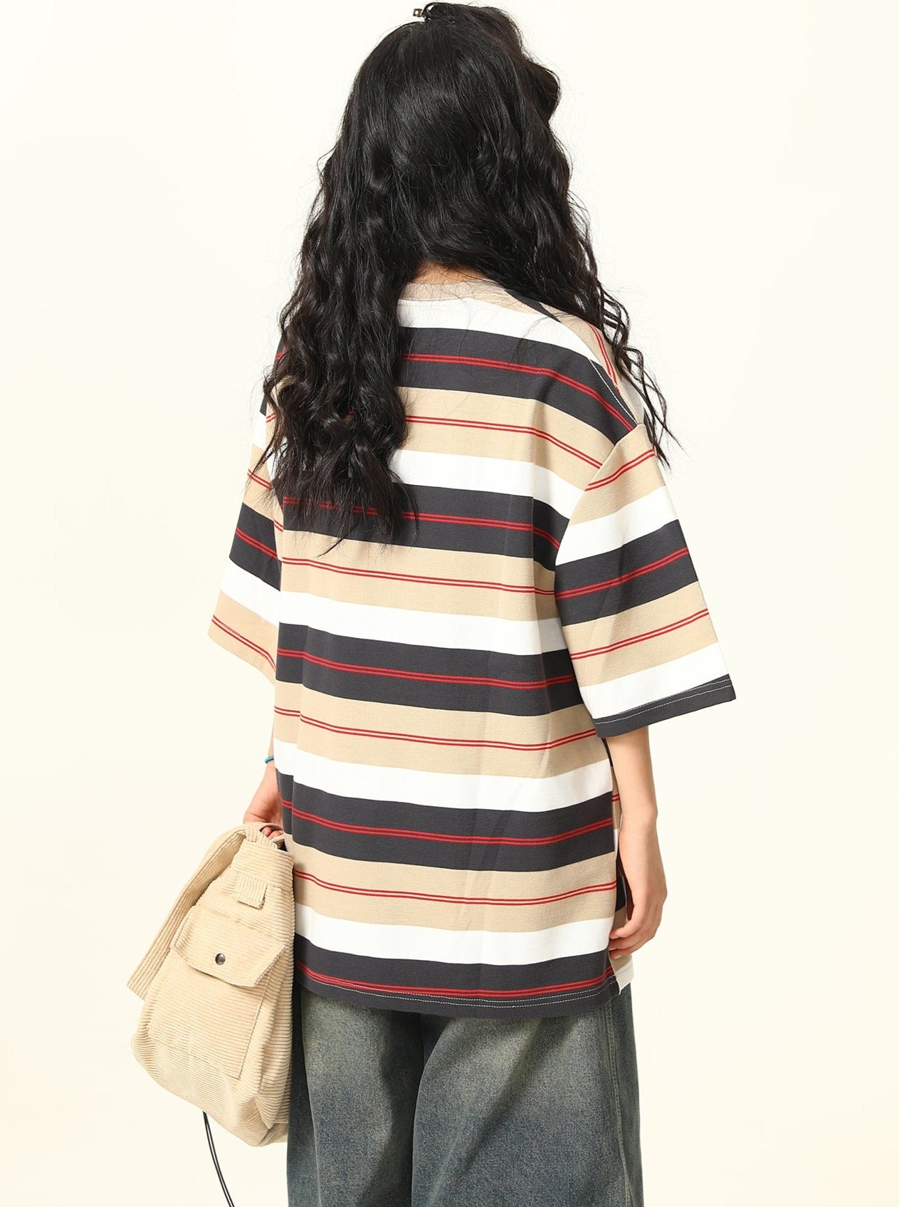 Retro Contrast Striped T-Shirt