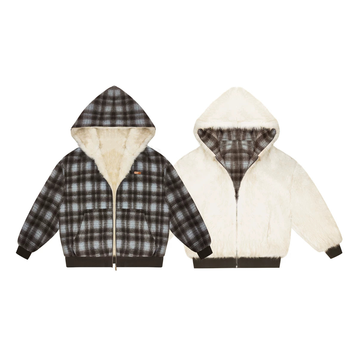First Snow Plaid Reversible Coat