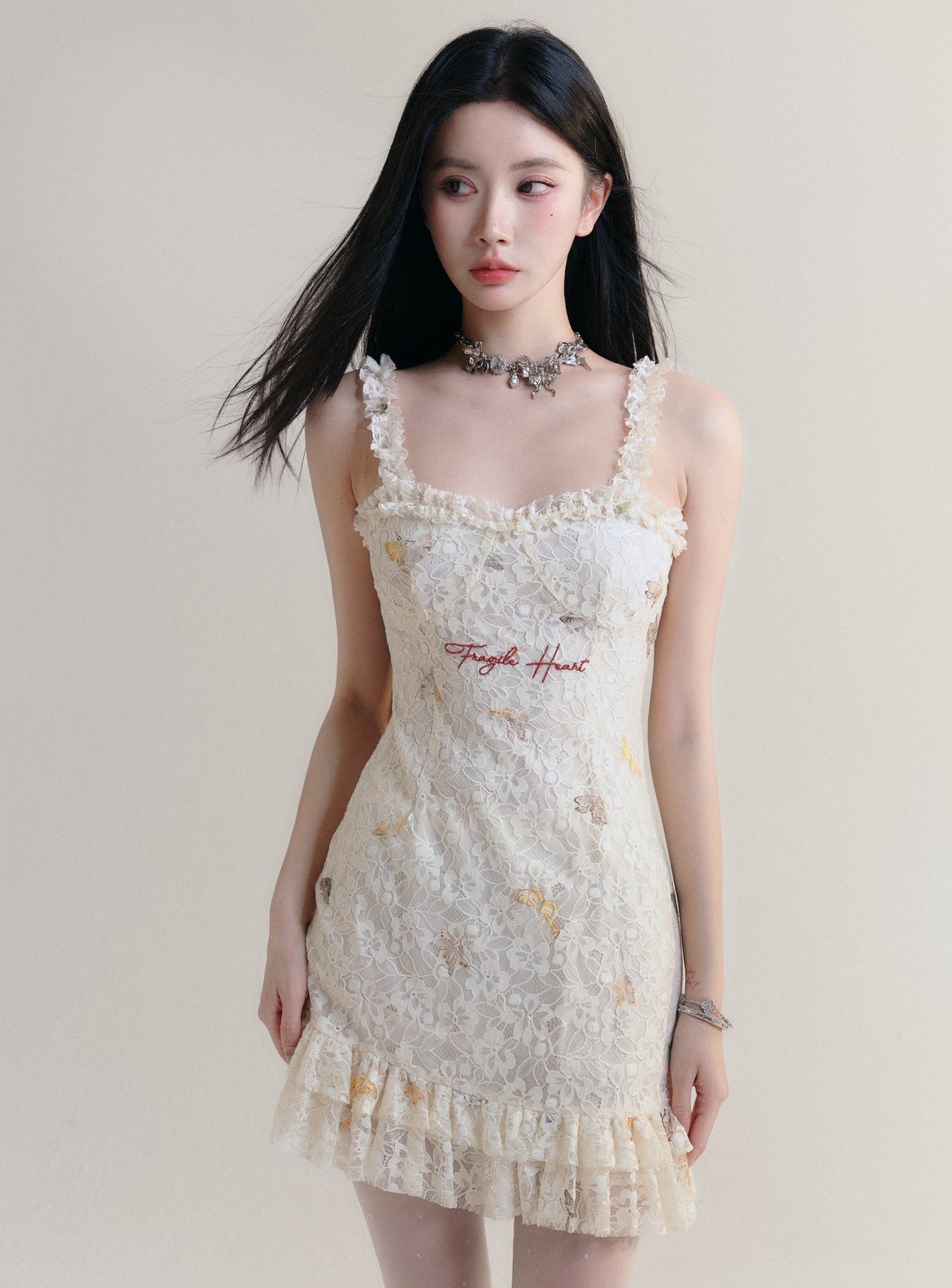 Nightmare Lace Embroidered Slip Dress