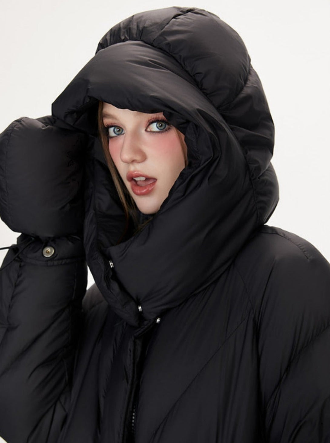 Mid-length Thickened Warm Loose Hooded Jacket