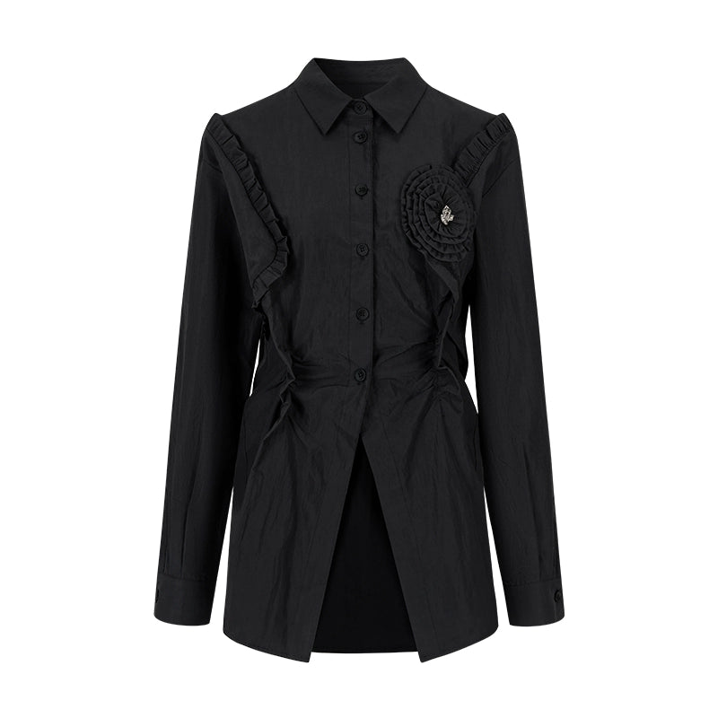 Gothic Plaid Flower Shirt & Skirt Set-Up