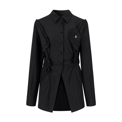 Gothic Plaid Flower Shirt & Skirt Set-Up