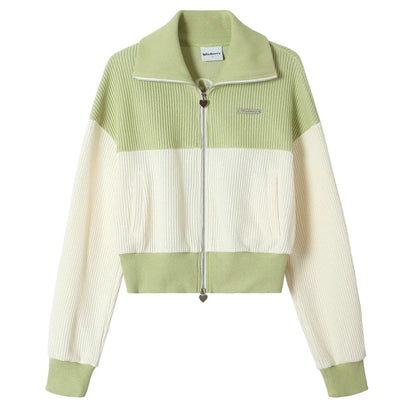 Two-color Stitching Short Jacket