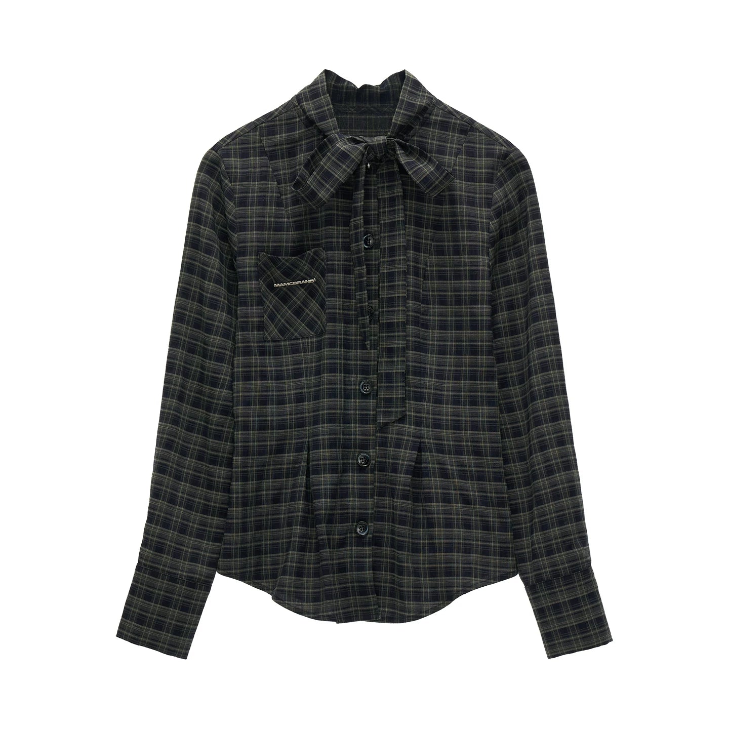 Plaid Lace-Up Blouse Set-Up