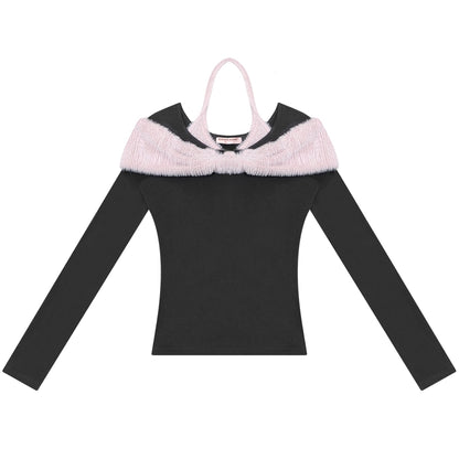 Bow-Knot Knitted Halter Top