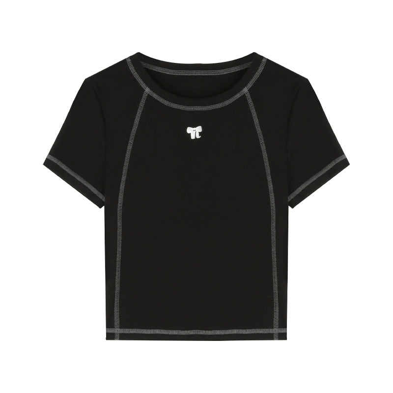 Basic T-Shirt mit kurzen Ärmeln