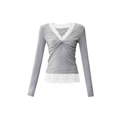 Lace V-Neck Base T-Shirt