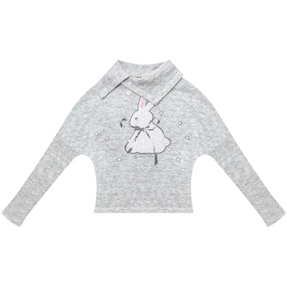 Rabbit Print Knitted Top