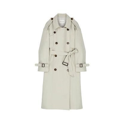 Mid-Length Lace-Up Trench Coat