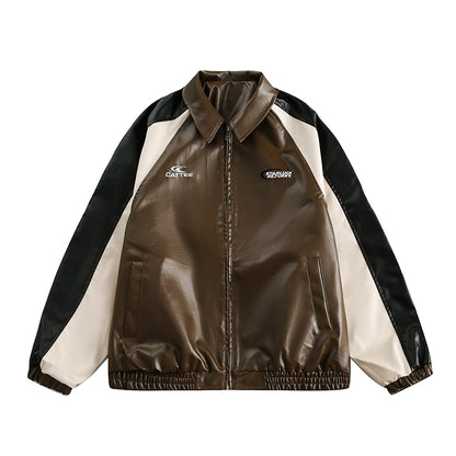 American Retro Motorcycle PU Leather Jacket