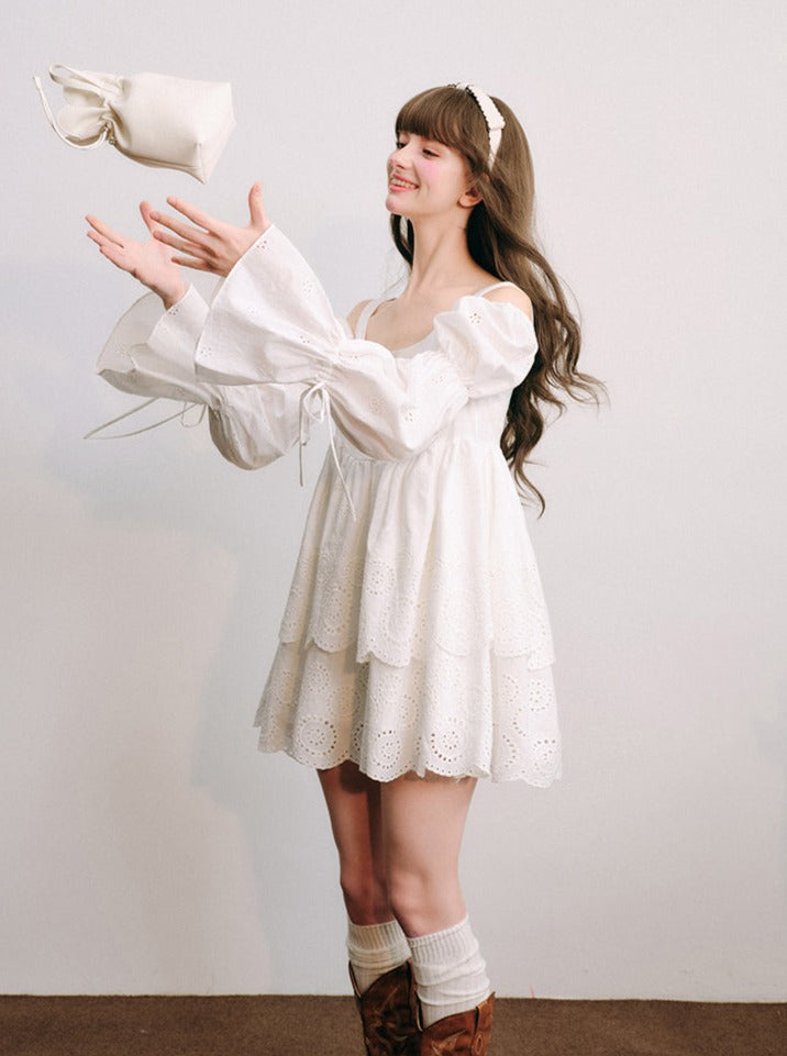 White Long Sleeve Dress