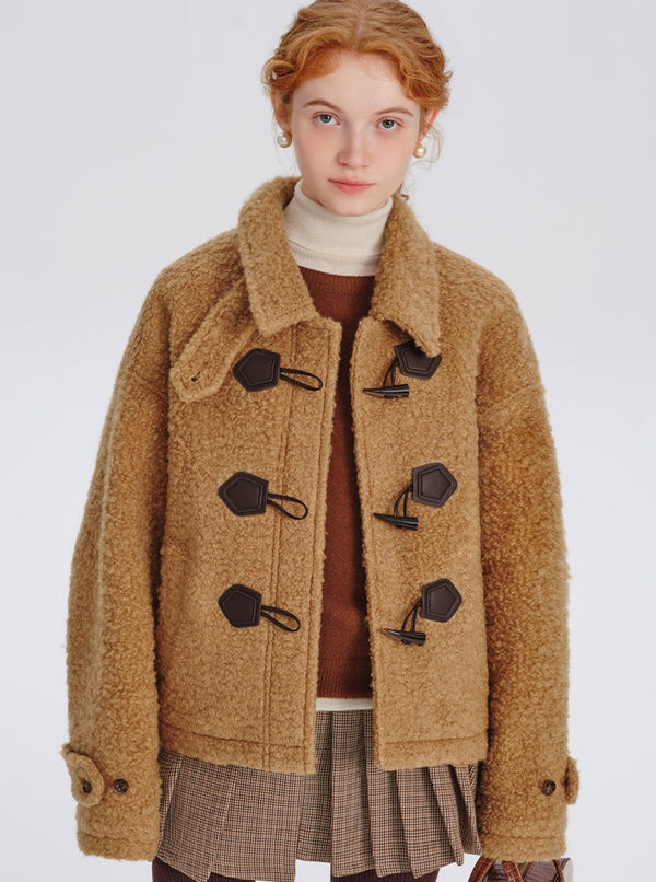 Gray short woolen jacket