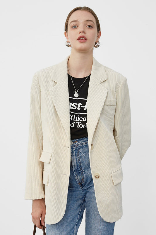 Draped Corduroy Jacket