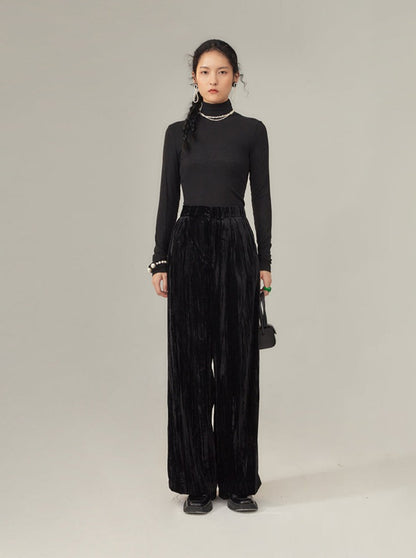 Velvet pre-fall wide-leg pants