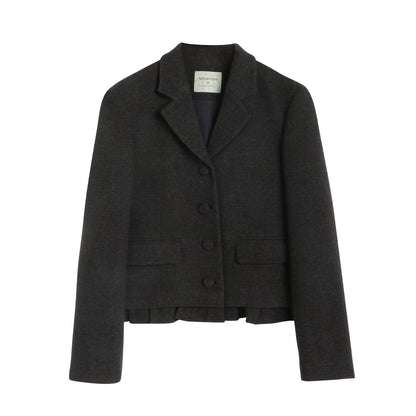 Original Ruffled Woolen Suit Jacket Set-Up