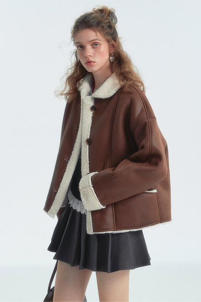Lapel Detail Fur Jacket