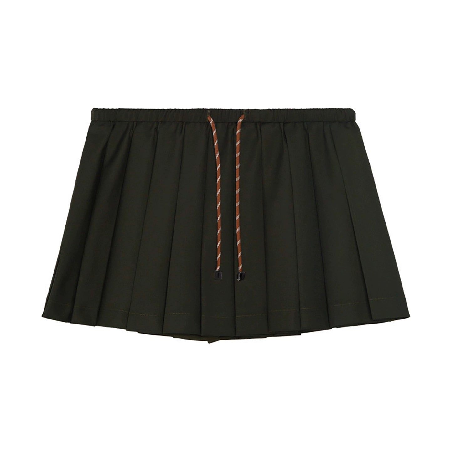 Drawstring Pleated Skirt