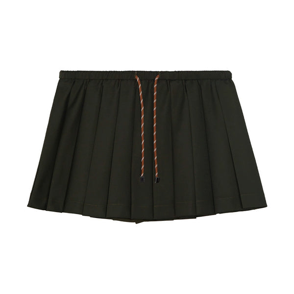 Drawstring Pleated Skirt