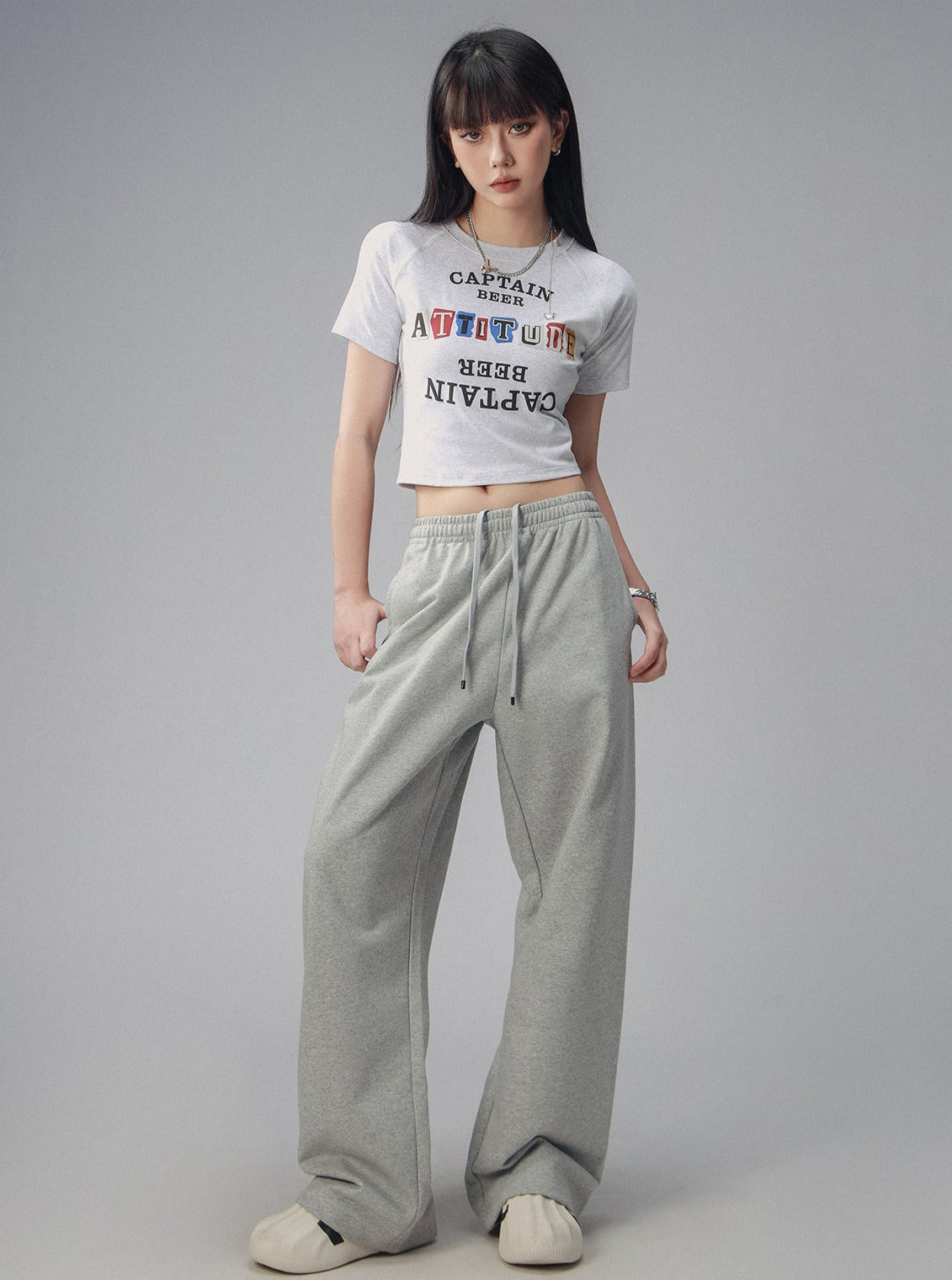 Amerikanische Retro Sweatpants Grau