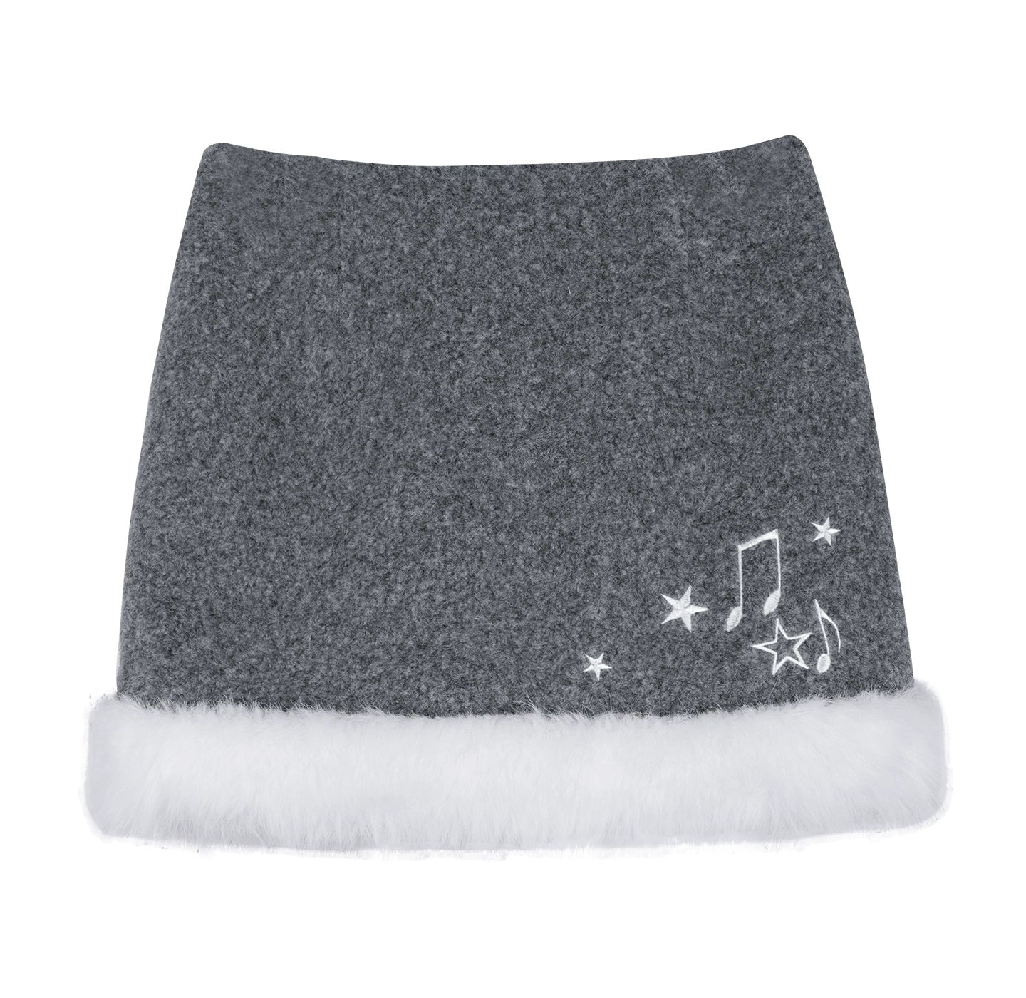 Gray Woolen Note Skirt