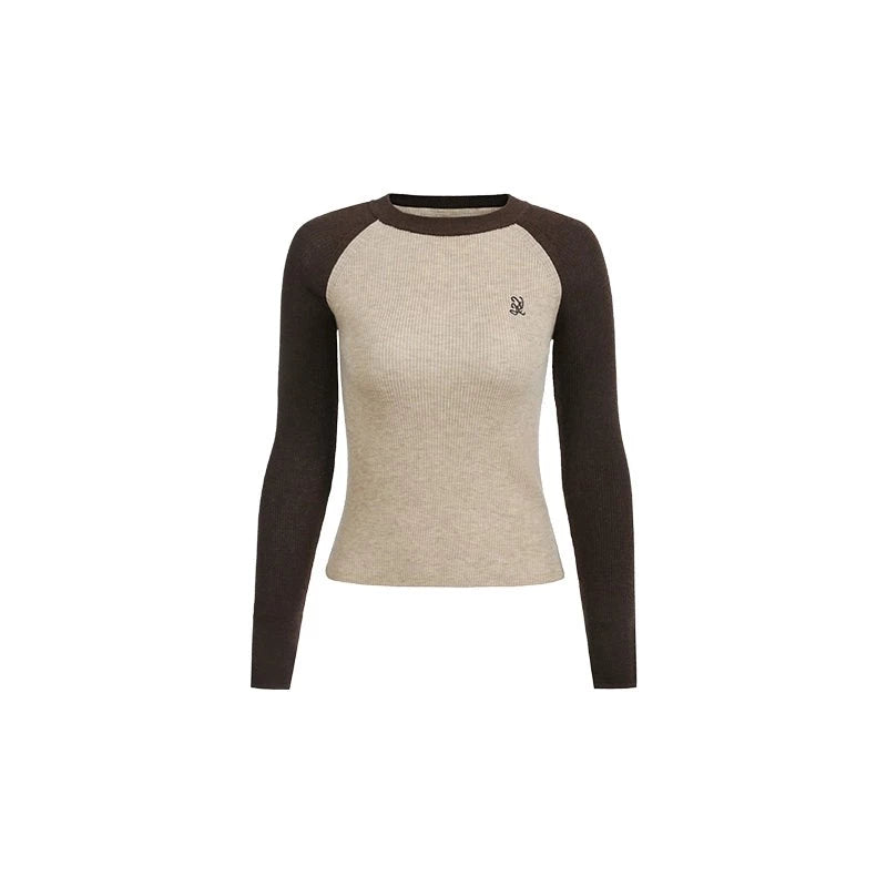 raglan sleeve base knit sweater top