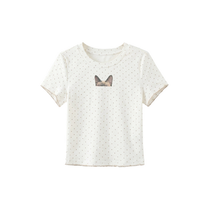Polka Dot Tencel Top and Pants Set-Up