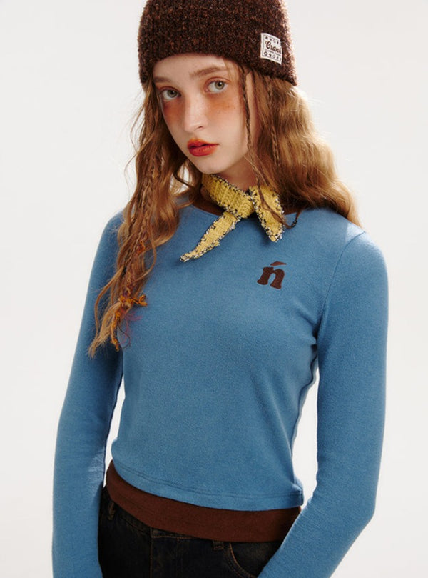 AMERICAN RETRO KNIT LONG-SLEEVED T-SHIRT TOP