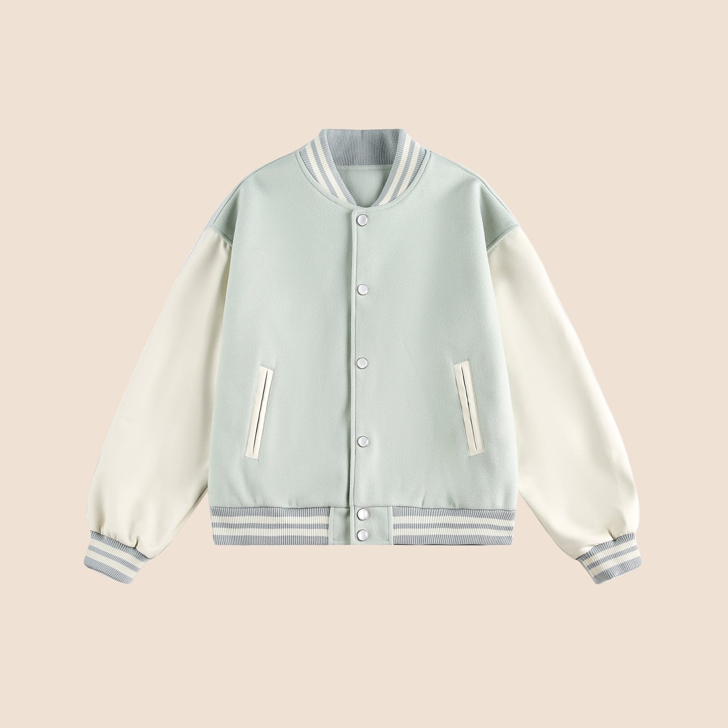 Patchwork Contrast Baseball Jersey Jacket