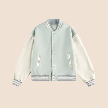 Patchwork Contrast Baseball Jersey Jacket