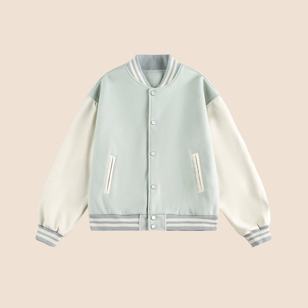 Patchwork Contrast Baseball Jersey Jacket