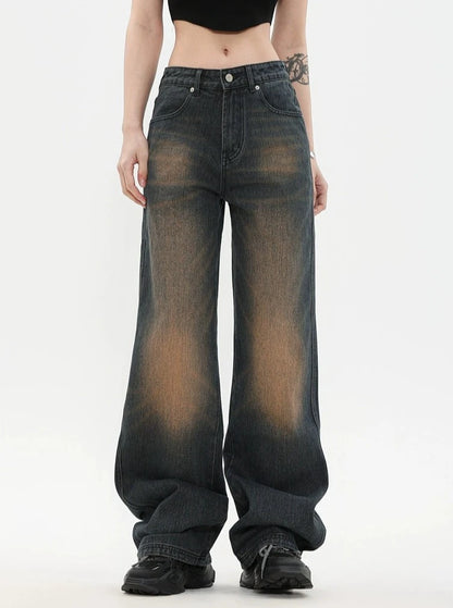 Vintage Wash Distressed Hose mit weitem Bein