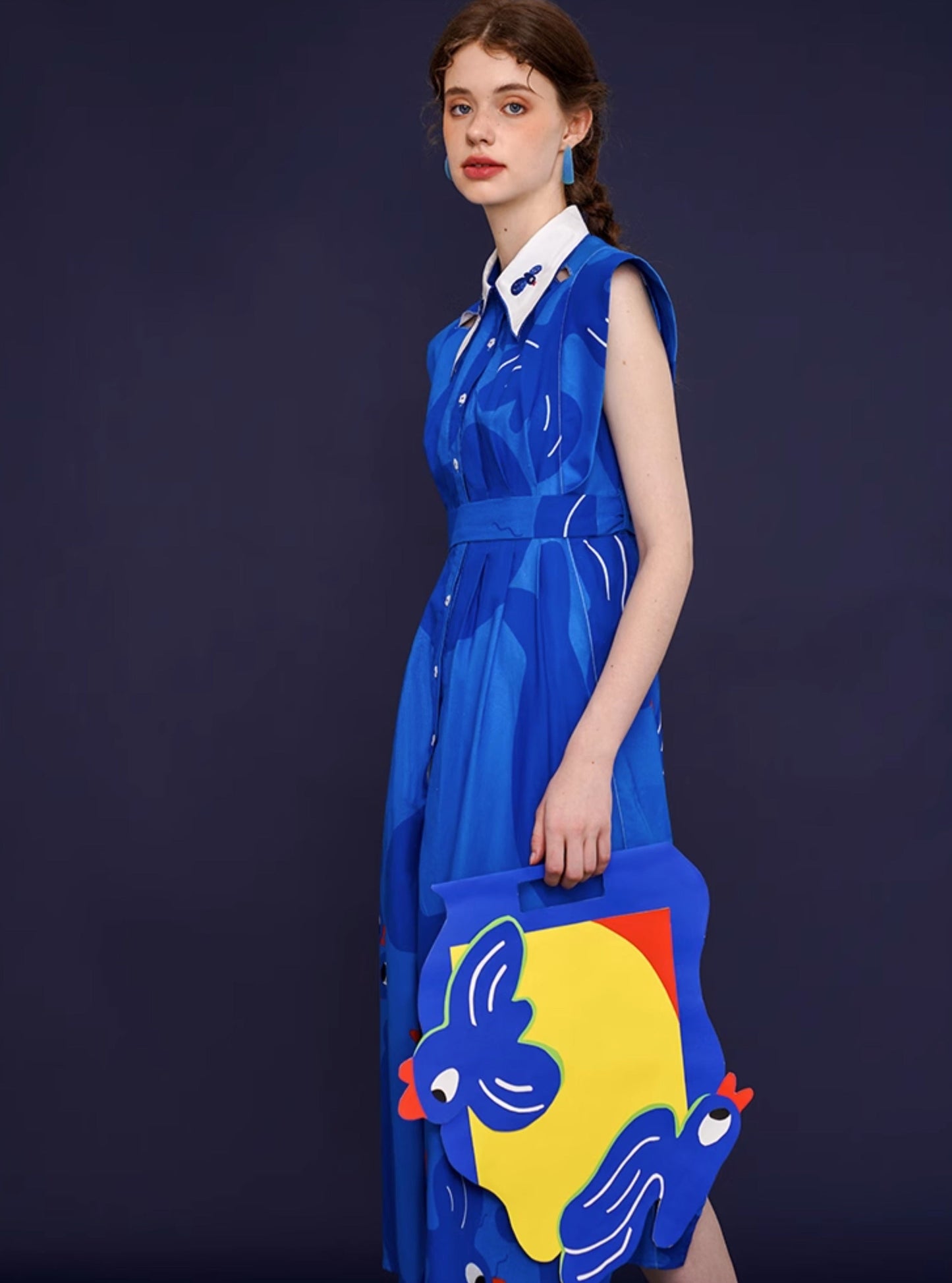 Blue Temperament Thin Cotton Dress