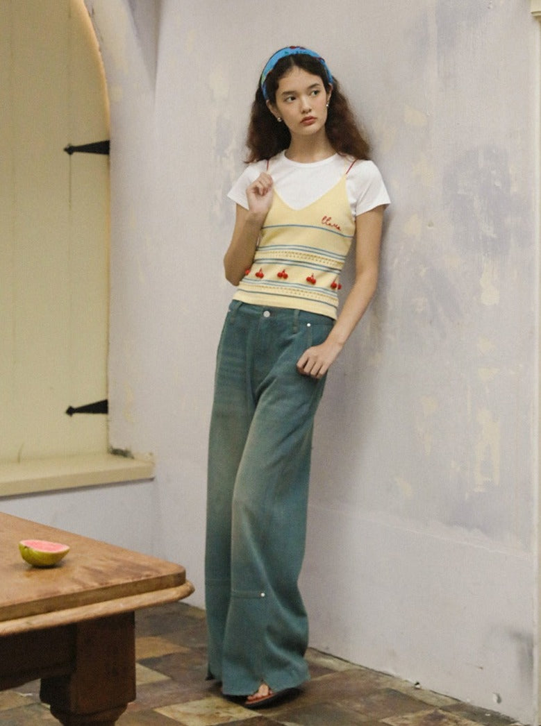 French Loose Balloon Denim Pants