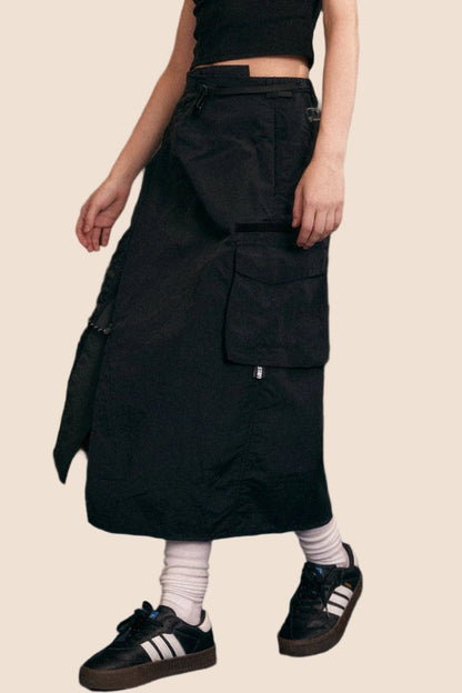 Long Pocketed Cargo Skirt