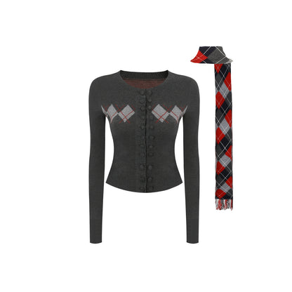 Slim-Fit Quilted Knit Sweater Set