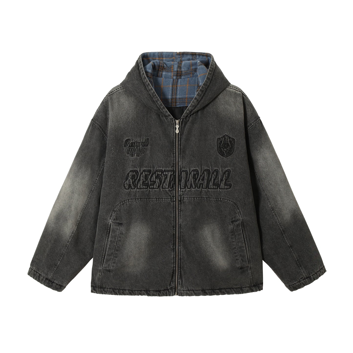 Bath Style Spliced Denim Jacket