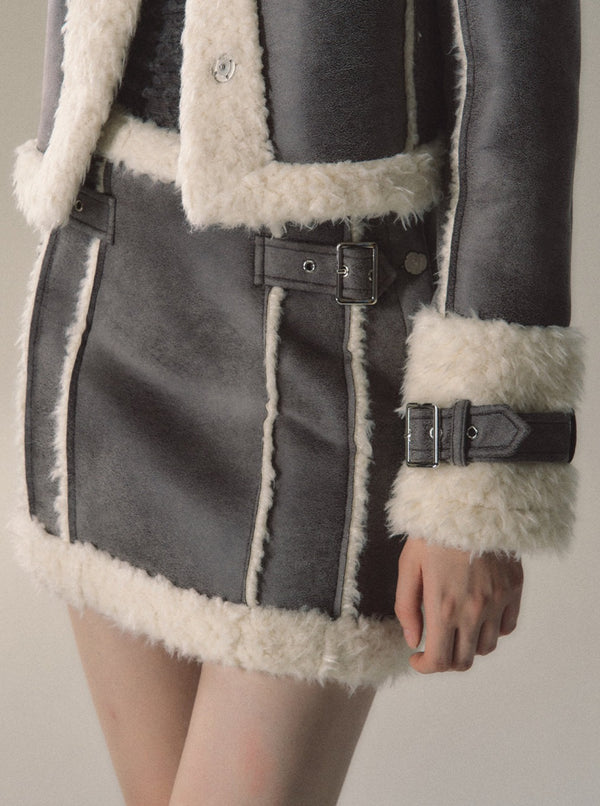 loose plush cropped warm heavy work set