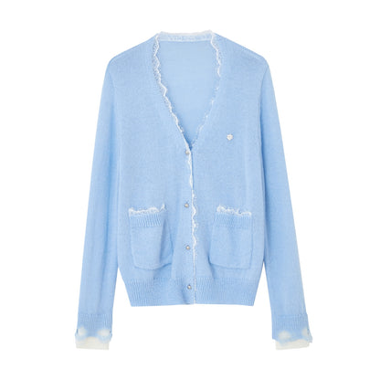 우아한 레이스 패치워크 가디건 