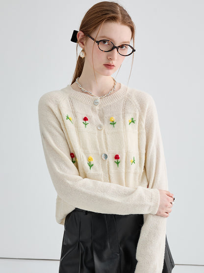 French 3D Knit Cardigan Top