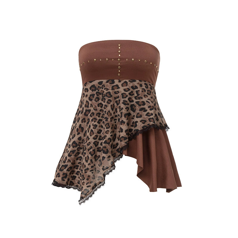 Amber Leopard Swing Top
