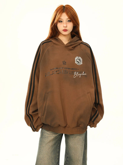 American retro hooded sweatshirt