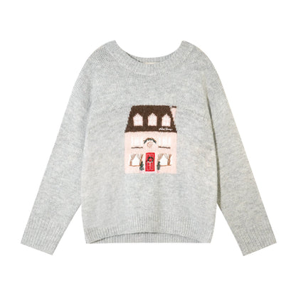 Jacquard Embroidered Wool Sweater