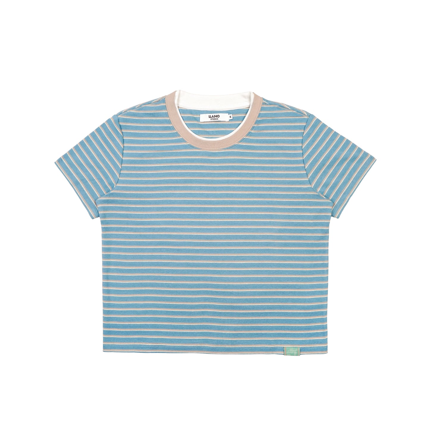 Contrast Double Collar Striped T-Shirt