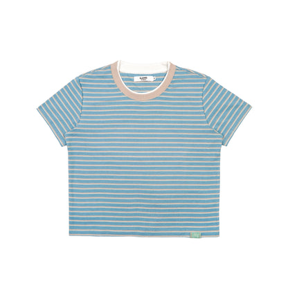 Contrast Double Collar Striped T-Shirt