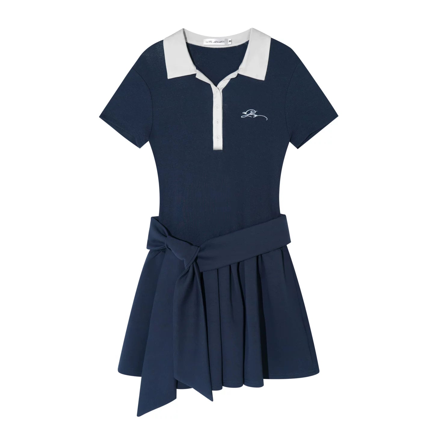 Contrasting Polo Puffy Dress
