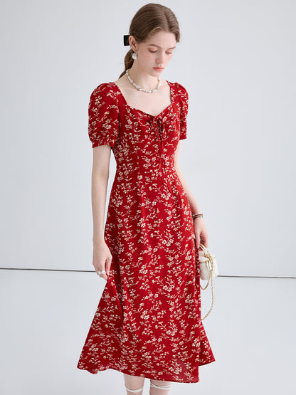 French Niche Floral Long Dress