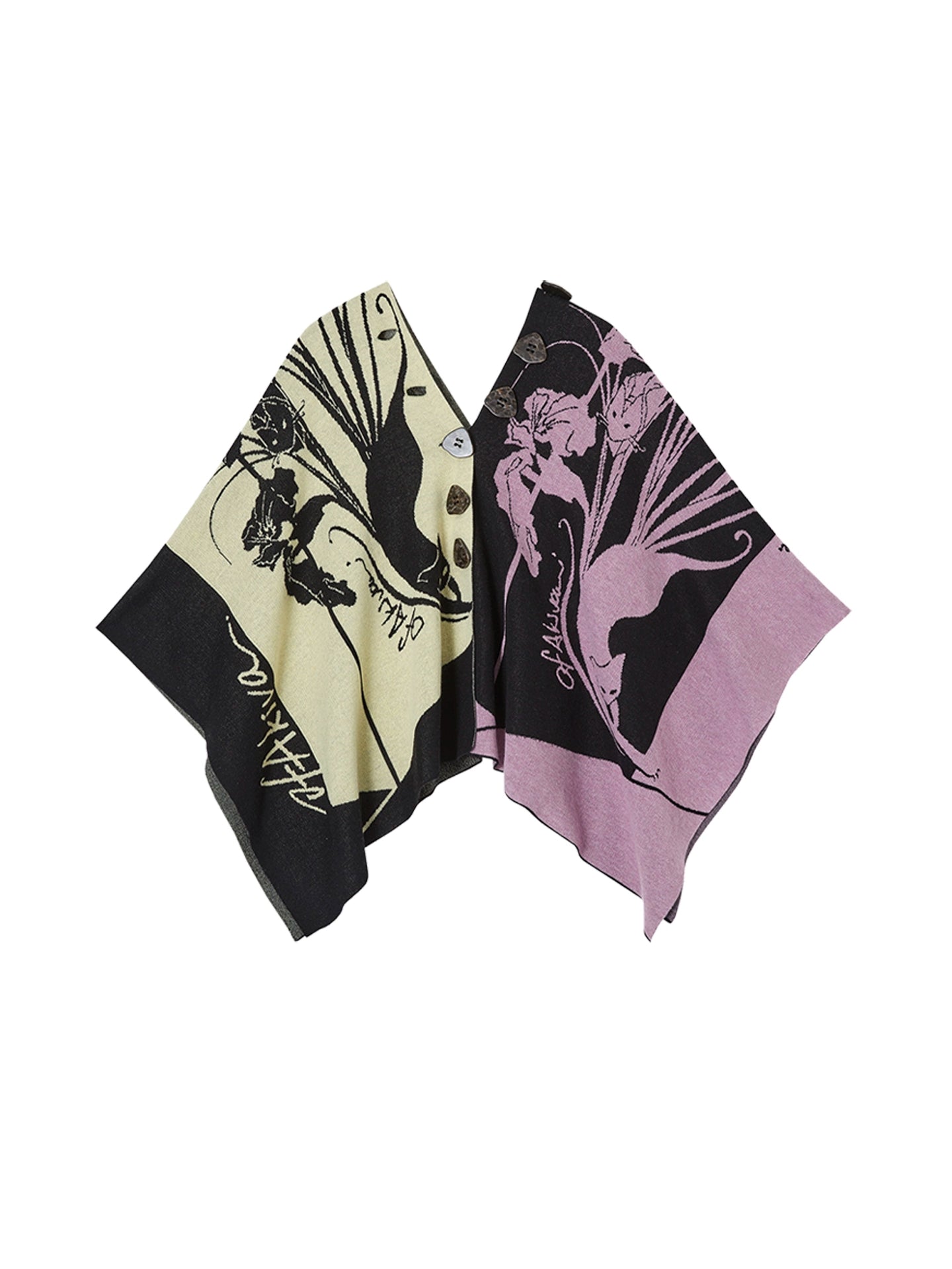 Purple Gold Hand-Painted Knitted Set-Up